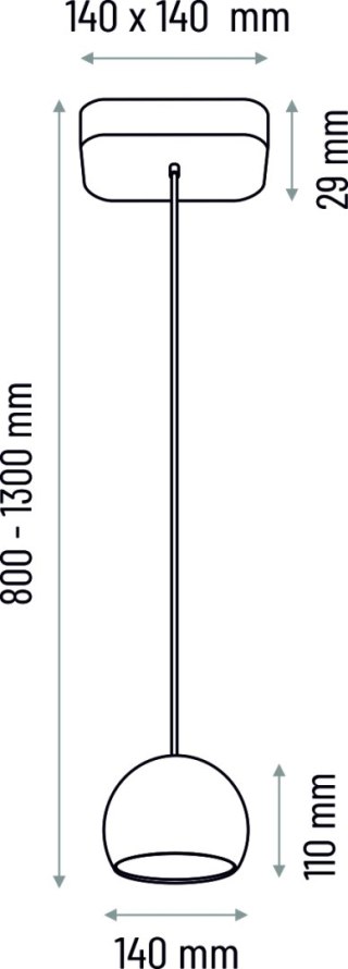 Lampa wisząca szara Balli Kule 1pł