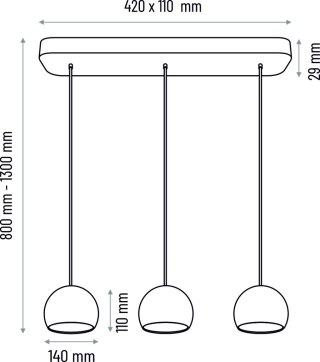 Lampa wisząca szara Balli Kule 3 pł