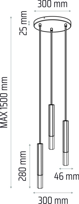 Madera2 Hexa zwis 3 pł (plafon) klosz biały