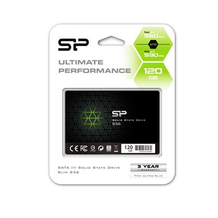 Silicon Power | S56 | 120 GB | Format SSD 2,5" | Interfejs SSD SATA | Prędkość odczytu 460 MB/s | Prędkość zapisu 360 MB/s