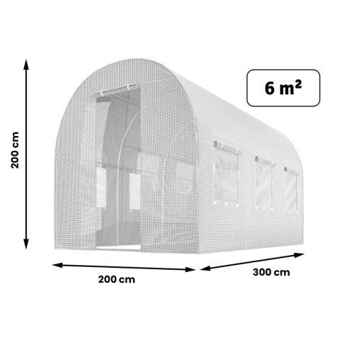 Tunel ogrodowy 2 x 3 m (6m2) biały Plonos