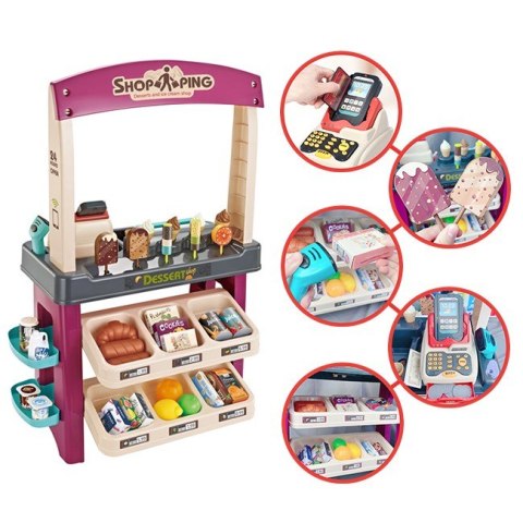 WOOPIE Sklep Supermarket z Lodami i Słodyczami Światło Dźwięk + 55 Akc.