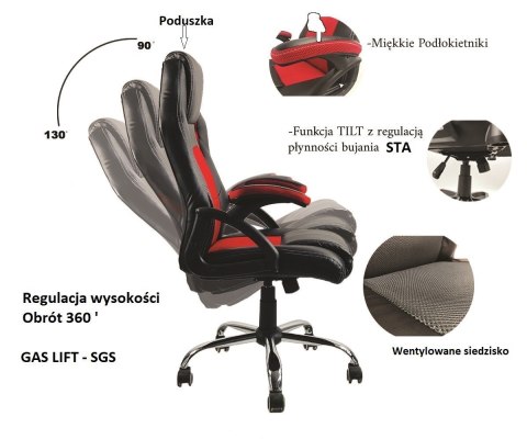 Fotel obrotowy do biurka CARRERA M BLACK FABRIC
