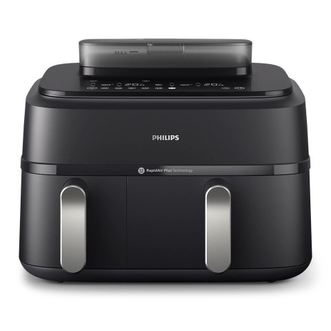 Philips | Airfryer z podwójnym koszem | NA551/00 Seria 5000 | Moc 2750 W | Pojemność 9 l | RapidAir Plus i Air Steam | Czarny