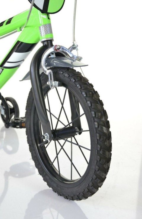 Rowerek Rower Dziecięcy dla Dzieci Chłopca z Bocznymi Kółkami DINO 14"