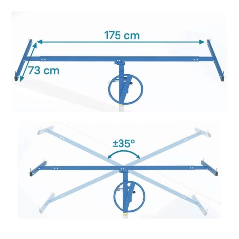 Podnośnik do płyt GK OSB karton gips 170-290 cm 40 kg pochylany Regulowany