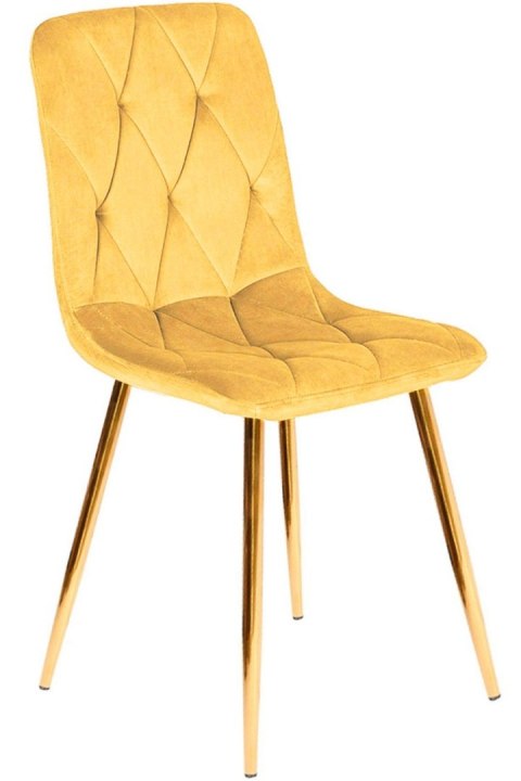 Krzesło tapicerowane BORGO VELVET MUSTARD GOLD