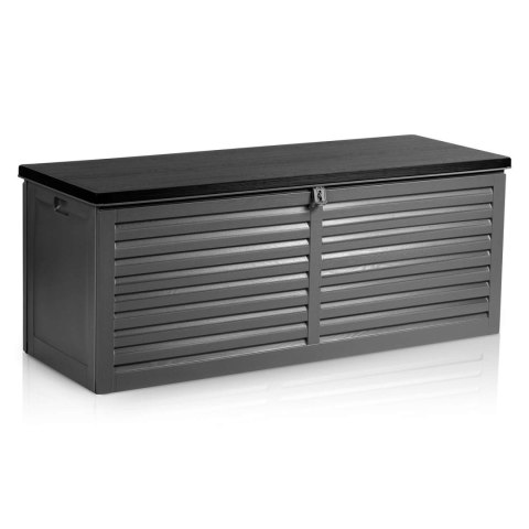 Skrzynia ogrodowa 143x57x53,5 cm 390 l czarno-szara
