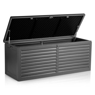 Skrzynia ogrodowa 143x57x53,5 cm 390 l czarno-szara
