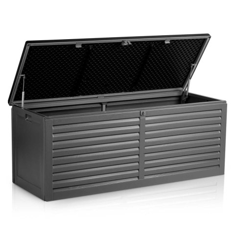 Skrzynia ogrodowa 143x57x53,5 cm 390 l czarno-szara