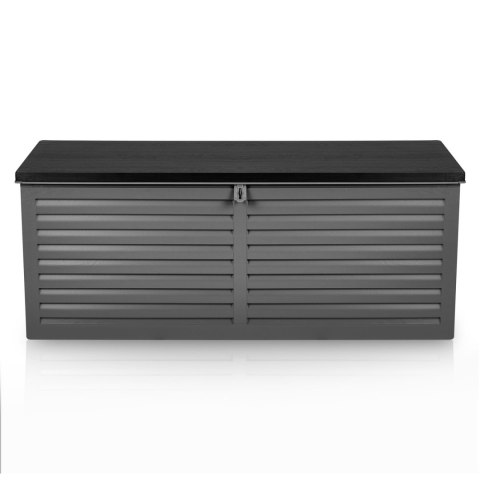 Skrzynia ogrodowa 143x57x53,5 cm 390 l czarno-szara