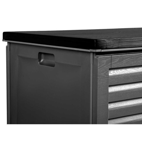 Skrzynia ogrodowa 143x57x53,5 cm 390 l czarno-szara