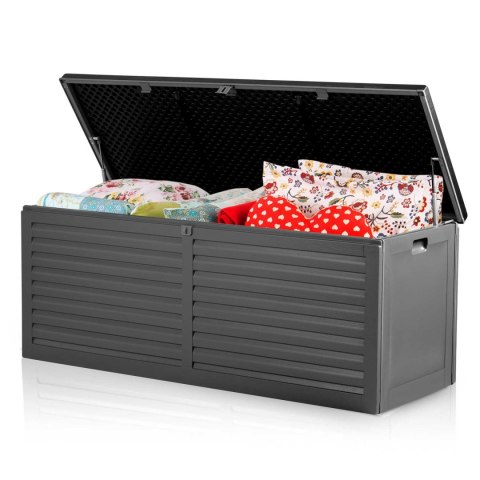 Skrzynia ogrodowa 143x57x53,5 cm 390 l czarno-szara