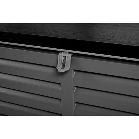 Skrzynia ogrodowa 143x57x53,5 cm 390 l czarno-szara