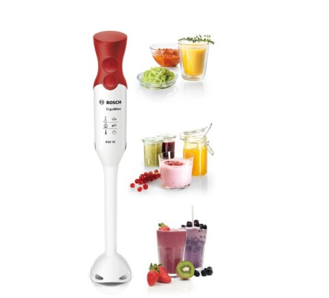 Bosch | Blender ręczny | MSM64010 ErgoMixx | Blender ręczny | 450 W | Liczba prędkości 2 | Tryb Turbo | Biały