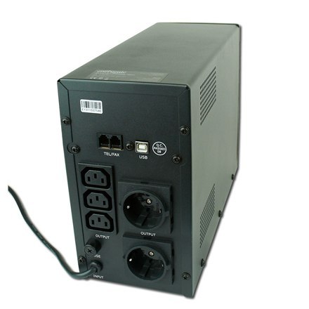 EnerGenie | UPS z USB i wyświetlaczem LCD, Czarny | 1200 VA