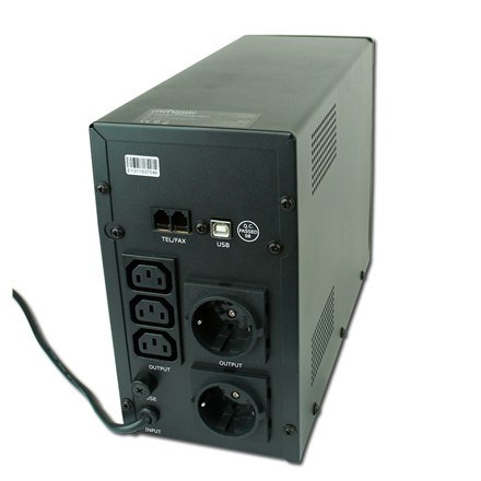 EnerGenie | UPS z USB i wyświetlaczem LCD, Czarny | 1200 VA