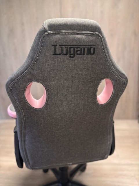 Fotel obrotowy do biurka CARRERA M STONE GREY + PINK FABRIC II GATUNEK