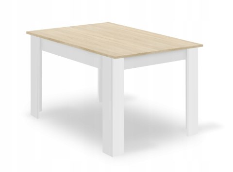 Zestaw do jadalni stół prostokątny 120x80 cm dąb sonoma + 4 krzesła MARK białe Leobert
