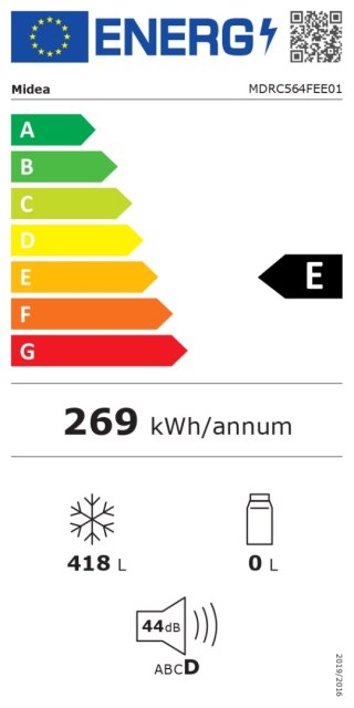Midea Zamrażarka Skrzyniowa 418L Wolnostojąca Klasa E MDRC564FEE01