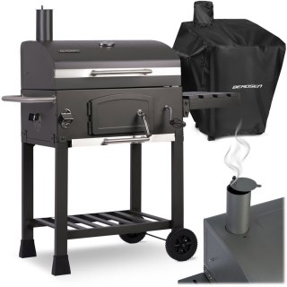 Grill węglowy z rusztem żeliwnym 57x43 cm z pokrowcem czarny Berdsen BD-891