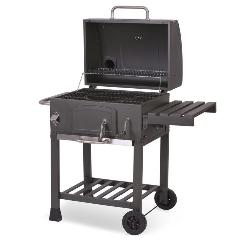 Grill węglowy z rusztem żeliwnym 57x43 cm z pokrowcem czarny Berdsen BD-891