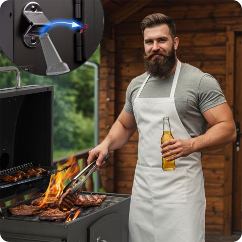 Grill węglowy z rusztem żeliwnym 57x43 cm z pokrowcem czarny Berdsen BD-891
