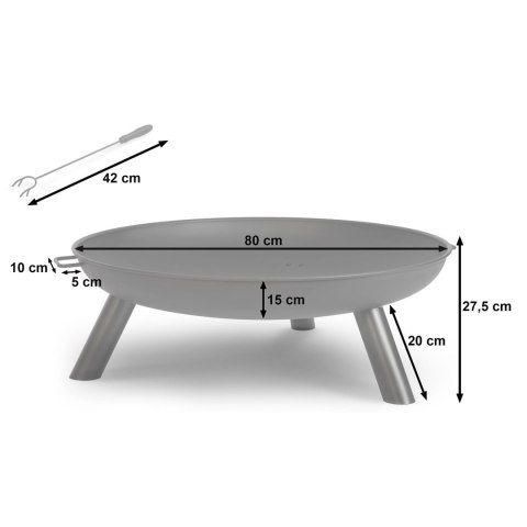 Palenisko ogrodowe stalowe 80 cm czarne Berdsen BD-882