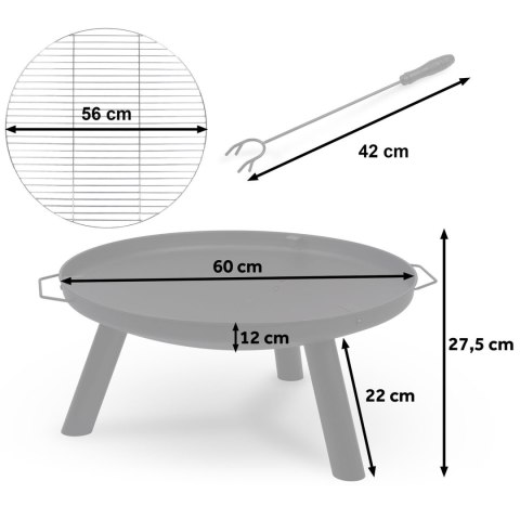 Palenisko ogrodowe z rusztem 60 cm czarne Berdsen BD-881