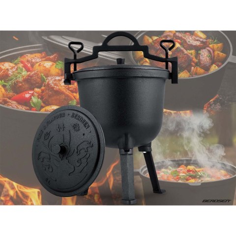 Kociołek żeliwny 8l garnek myśliwski pieczonki na ognisko grill BD-482 348200