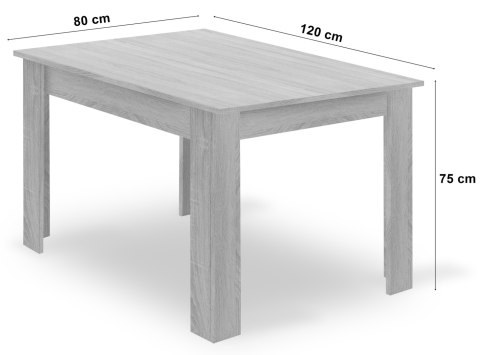 Zestaw Stół NP 120x80cm Artisan nogi czarne + 4 krzesła WAT czarne / nogi czarne