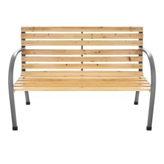 Ławka ogrodowa 120 cm z oparciem parkowa drewniana metalowa taras balkon