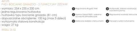 Solidna kolorowa huśtawka ogrodowa 2 funkcje pas i bocianie gniazdo Intex 44125