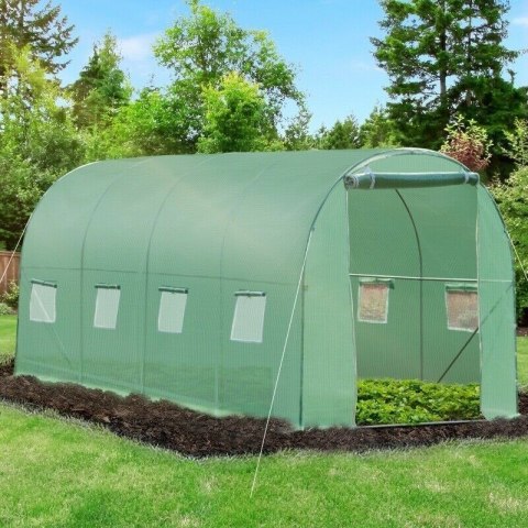 Tunel ogrodowy foliowy szklarnia folia 6x3x2m 18m2 zielony