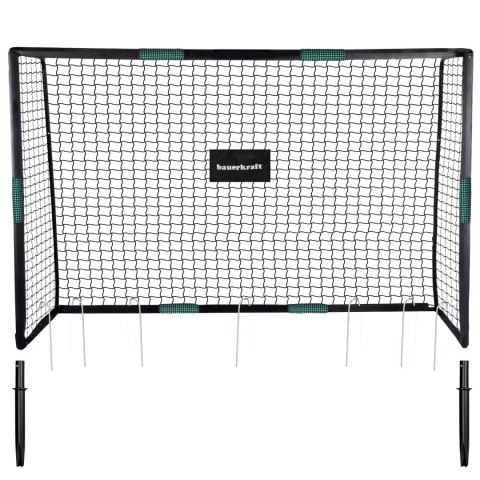 Metalowa bramka piłkarska z siatką treningową do gry w piłkę nożną 180x120x60 cm czarno-zielona