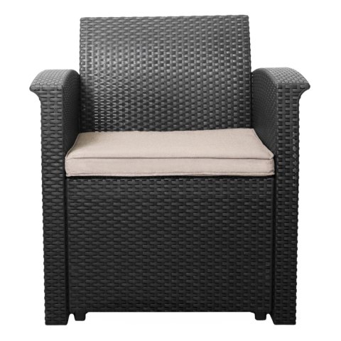 Zestaw mebli ogrodowych komplet technorattan sofa fotele stolik taras ogród