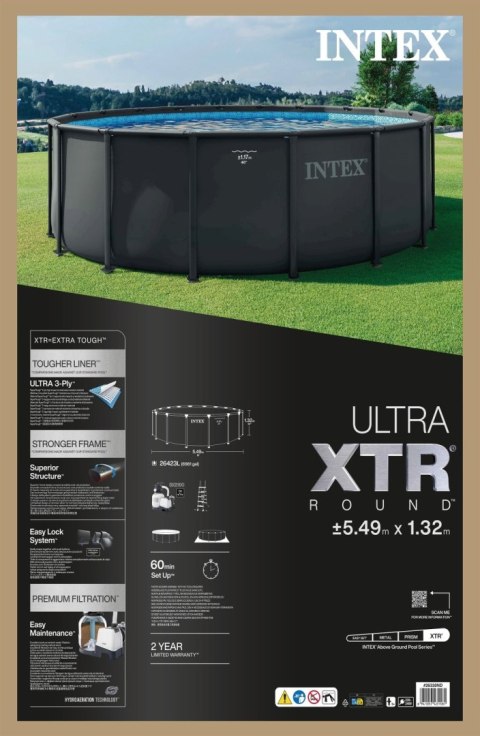 Basen ogrodowy stelażowy ULTRA XTR 549x132 cm z pompą filtrującą INTEX 26330 ND