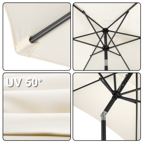 Składany parasol ogrodowy balkonowy regulowany 300 cm beżowy 50UV Bauerkraft