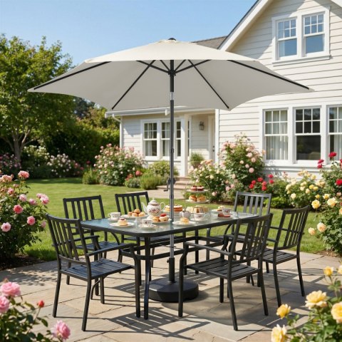 Składany parasol ogrodowy balkonowy regulowany 300 cm beżowy 50UV Bauerkraft