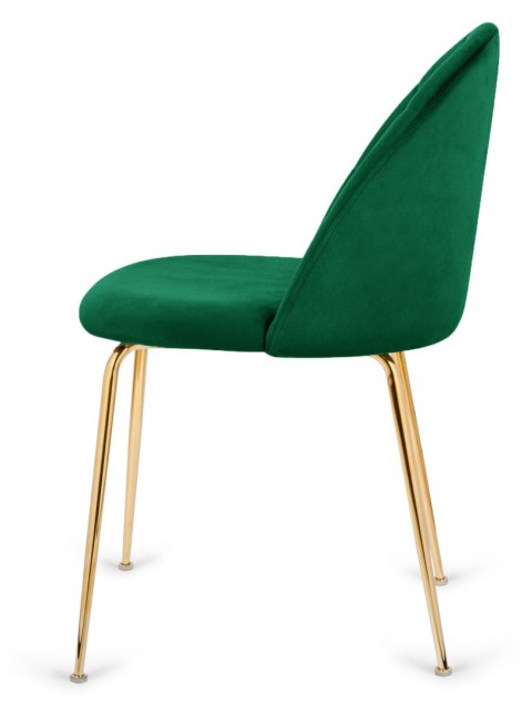 Krzesło tapicerowane CAMILA GREEN VELVET GOLD