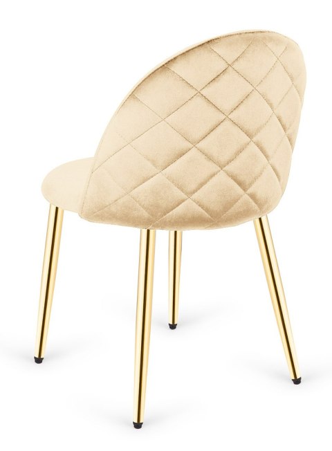 Krzesło tapicerowane GLORIA CREAM VELVET GOLD