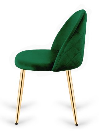 Krzesło tapicerowane GLORIA GREEN VELVET GOLD