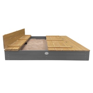 AXI Piaskownica XXL Ella 150x150 z Ławeczkami Szara