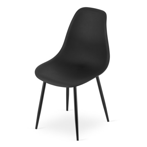Zestaw Stół ADRIA 120cm x 80cm - czarny + 4 krzesła WAT czarne / nogi czarne