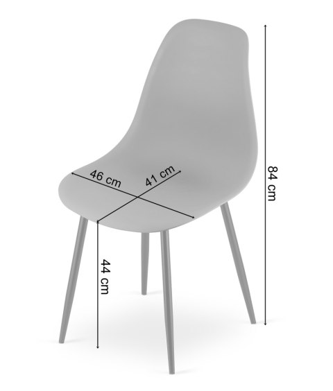Zestaw Stół KAMI Okrągły 60cm - biały / naturalne nogi + 2 krzesła WAT szare / nogi naturalne