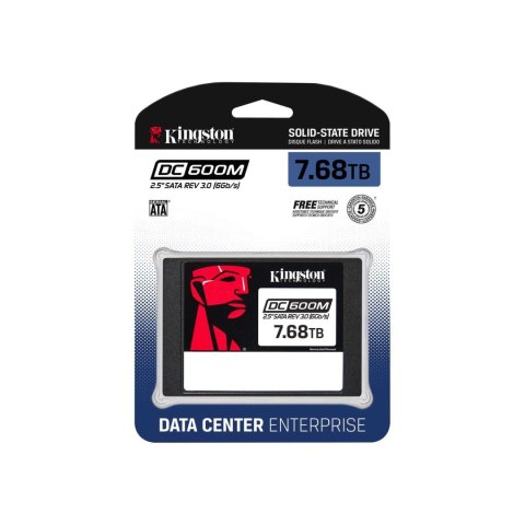 Kingston DC600M | 7680 GB | SSD form factor 2.5" | Solid-state drive interface SATA Rev. 3.0 | Read speed 560 MB/s | Write speed