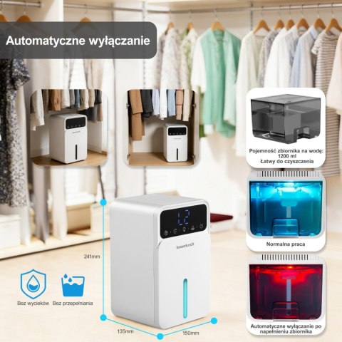 Kompaktowy cichy mini osuszacz powietrza pochłaniacz wilgoci 350ml/24h 1,2l