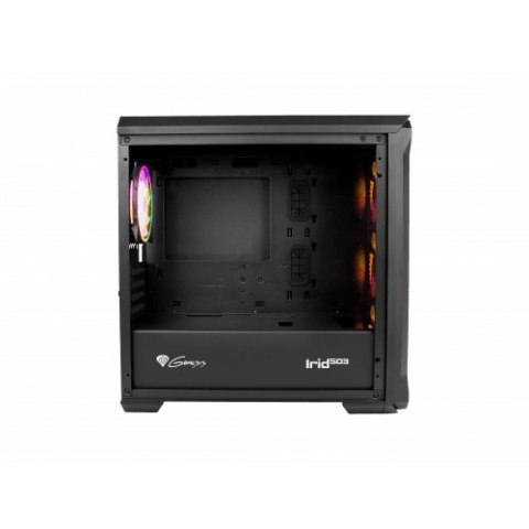 Obudowa GENESIS IRID 503 ARGB, Micro Tower, 2xUSB 2.0, 2x Jack, 1xUSB 3.0, Czarny | Genesis | IRID 503 ARGB | Czarny | ATX | Zas