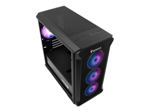 Obudowa GENESIS IRID 503 ARGB, Micro Tower, 2xUSB 2.0, 2x Jack, 1xUSB 3.0, Czarny | Genesis | IRID 503 ARGB | Czarny | ATX | Zas