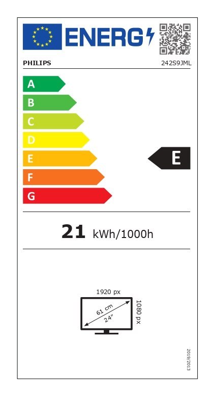 Philips | Monitor LCD | 242S9JML/00 | 23.8 " | VA | FHD | 16:9 | 75 Hz | 4 ms | 1920 x 1080 | 300 cd/m² | Porty HDMI w ilości 1 